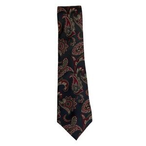 Halston III Necktie Mens OS Blue Burgundy Paisley Silk Tie